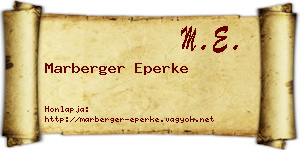 Marberger Eperke névjegykártya